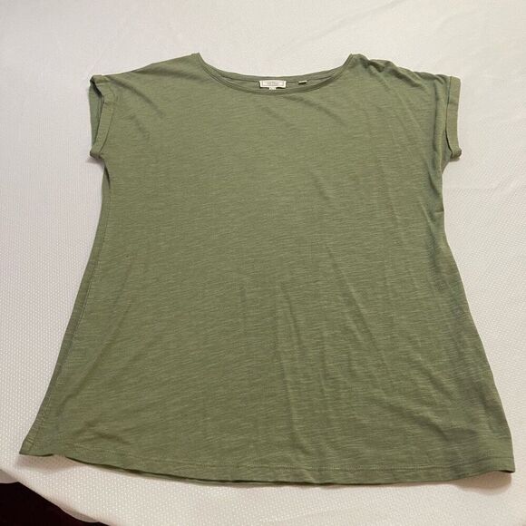 Fat Face Dark Olive Green T-Shirt Blouse Top Size 8 - Picture 1 of 5